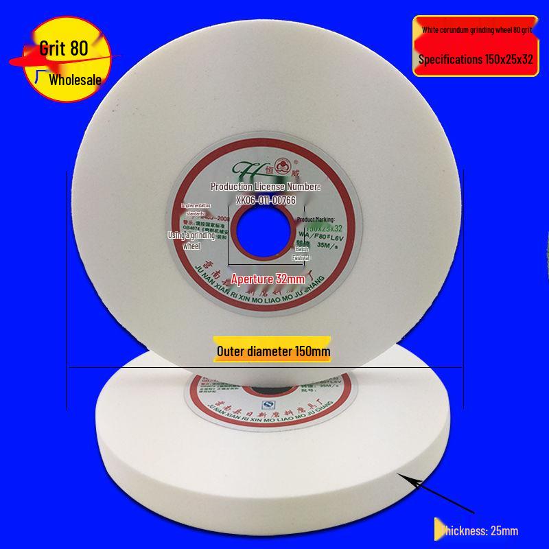 Multi-Material Grinding Wheel: White Corundum, Brown Corundum, Green Silicon Carbide - Perfect for Bench Grinders and Knife Sharpeners