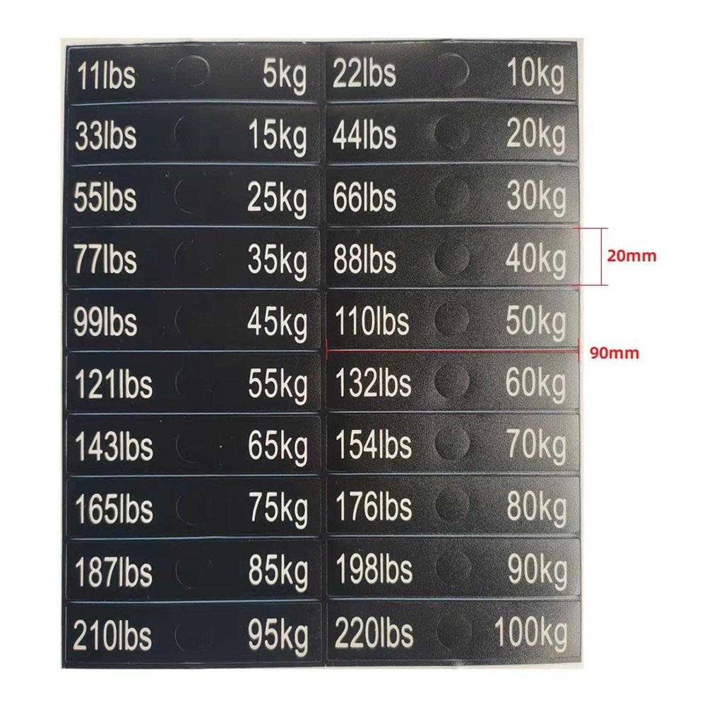 Gym Weight Plate Stickers Essential Labels for Easy Weight Identification