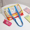 Summer Fashion Tote Bag Large Clear PVC Cartoon Handbag Jelly Transparent Beach Purse for Women Cute Shower Shoulder Bag for Bath