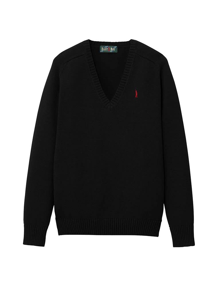 Eastboy Cotton Pullover Sweater Black X Red Women's (7G), (940)