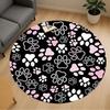 1pc Paw Prints Round Chair Mat Area Rug - Non-Slip, Floor Mat for Office, Bedroom, and Indoor Decor -1002008