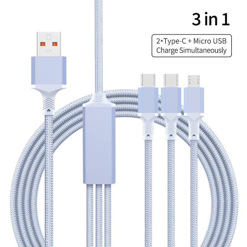 New Design 2-in-1 Hexagonal Braided PD100W USB Type-C Fast Charging Cable for iPhone 16/15 for for
