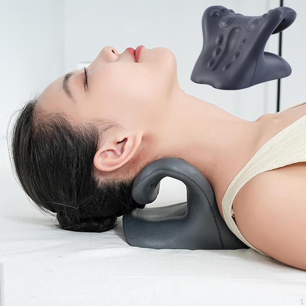 Neck and Shoulder Relaxer Sturdy Equipment Cervical Traction Stretcher Black