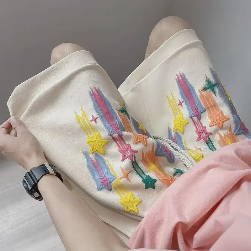 Men's Summer Hip-Hop Foaming Star Streetwear Shorts