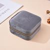 Velvet Jewelry Box Travel Portable Sqaure Zipper Boxes Necklace Bracelet Ring Earrings Jewelry Storage Case Organizers For Women