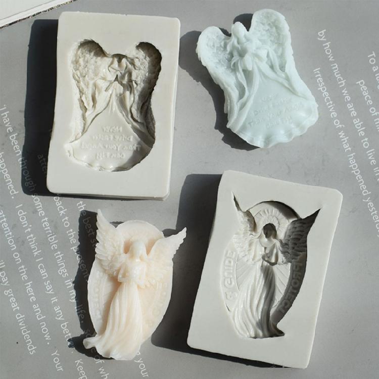 Pray Angel Plaster Mold Diy Angel Wings Portrait Cake Fondant Baking Mold