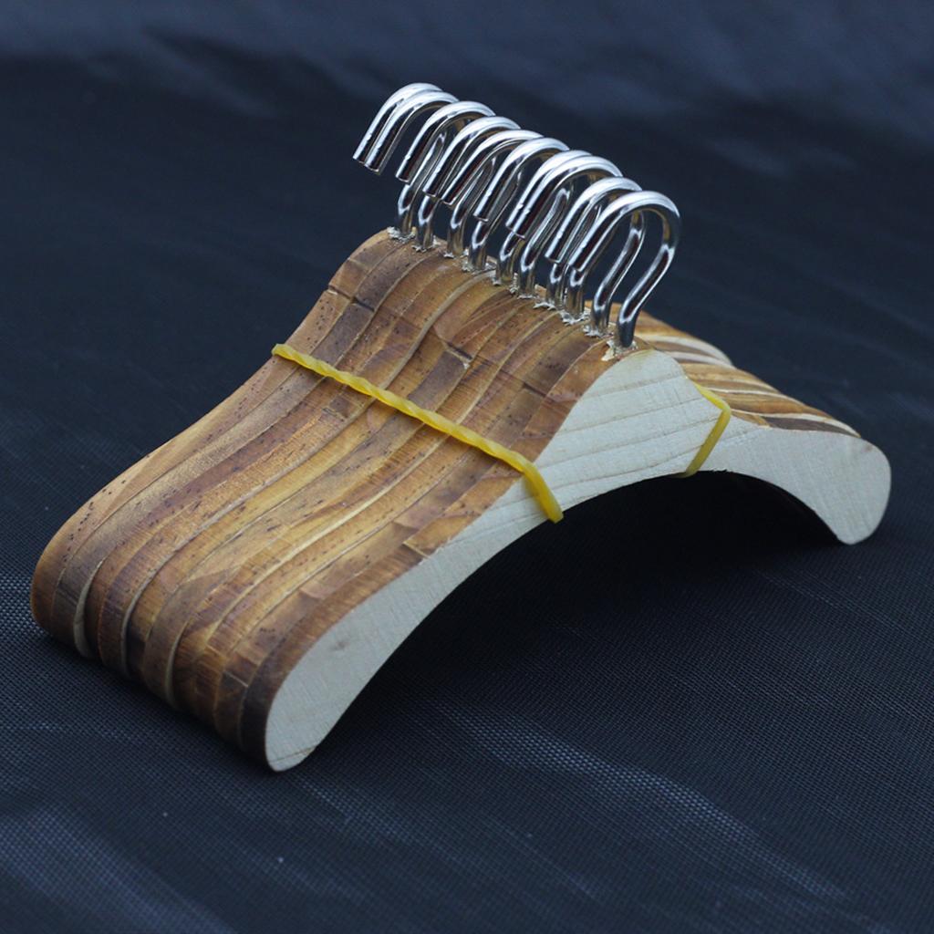 10 Dolls Wooden Hangers Metal Hooks Clothes Organizer for Uncle