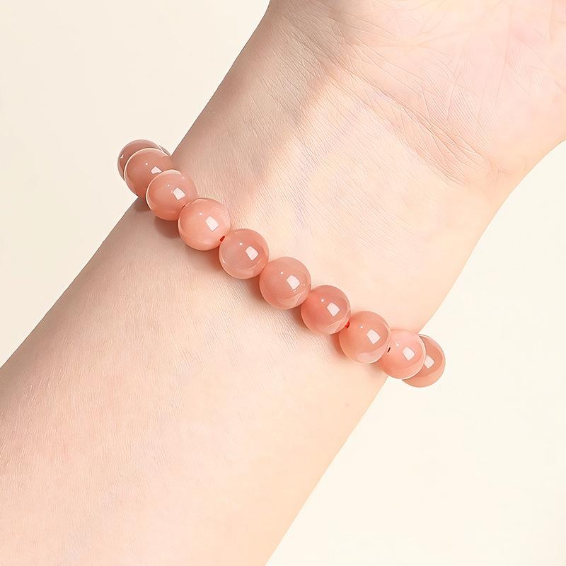 Sunstone & Moonstone Bracelet - Orange Chalcedony Beads Suitable for Men and Women, Ethnic Style Minimalist