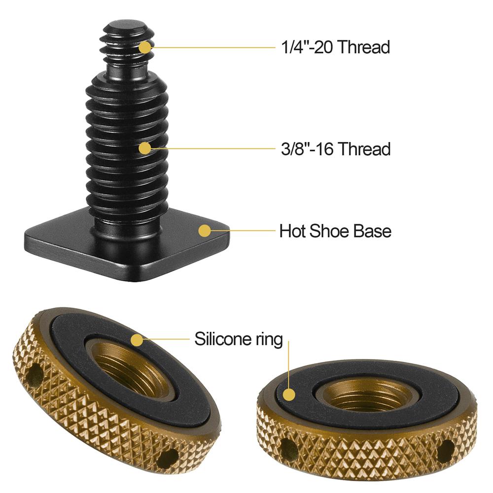 Camera Hot Shoe Mount Adapter to 1/4"-20 Flash 3/8 Cold Shoe for DSLR Mirrorless Camera Cage Rig Smartphone Extension Accessory