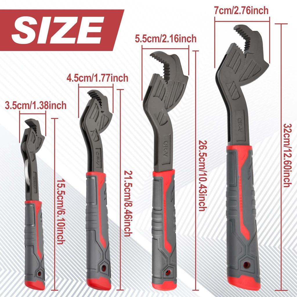 GOLD DEER Pipe 215mm Universal Magic Spanner with Quick Power for Auto Repair and Home Plumbing and Plumbing Fits Steel Self-Adjusting Wrench,