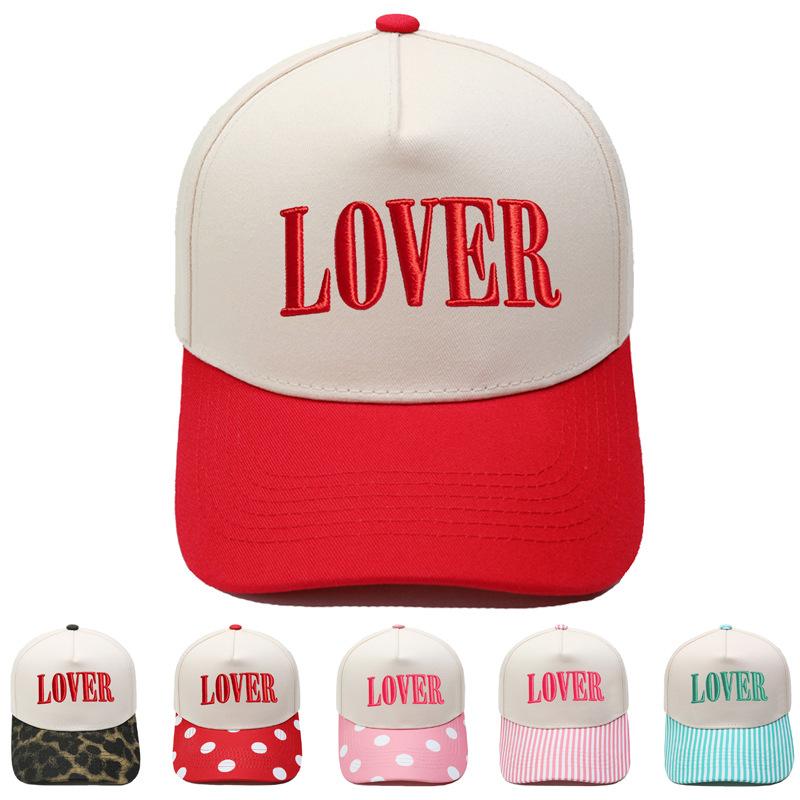 LOVER three-dimensional embroidery color matching truck driver hat European and American men and women couples casual sunshade baseball cap