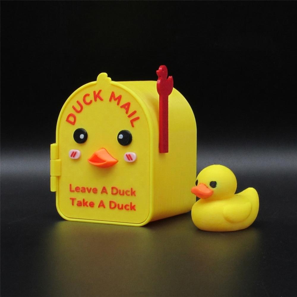Plastic Mini Magnetic Cruise Duck Mailbox Novelty Yellow Duck Duck Mailbox Magnet Ornament Drop Resistant Openable Door