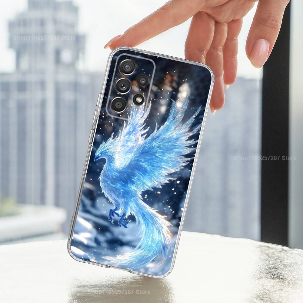 

Myth Art Red Blue Phoenix For Samsung A51,30,71,S9,Ultra,Lite,S23,20,FE,22,21,PIus,10,Transparent, Silicone Case SamsungA52