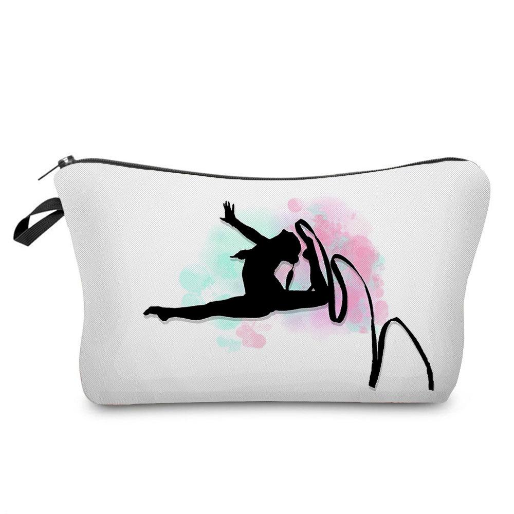 Women Gymnastics Print Cosmetic Bag Toiletries Organize Travel Storage Case KTB