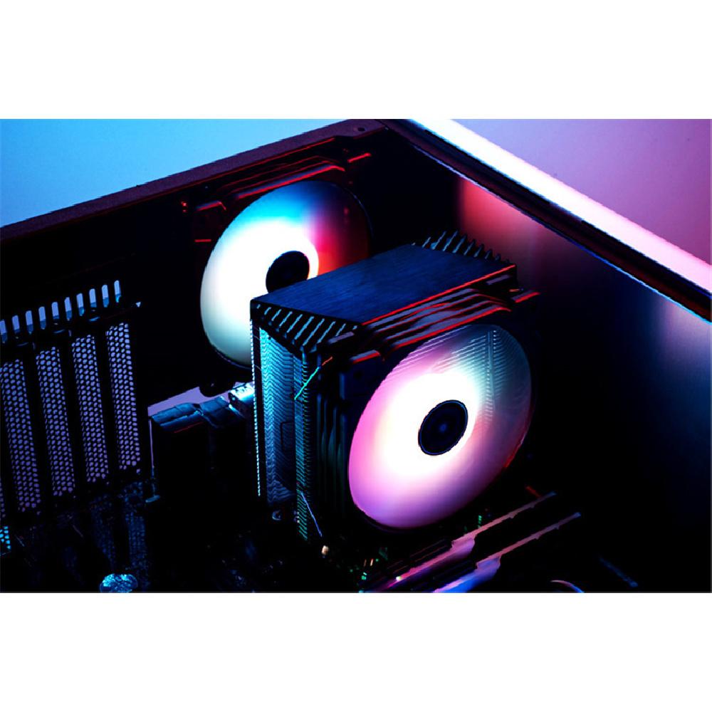 Tower CPU radiator colorful streamer 4 heat pipe temperature control  CPU Air Cooler
