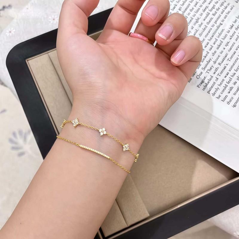Sterling 18K Gold Plated Geometric Line Design Stackable Bracelet Women Minimalist Fashion Jewelry