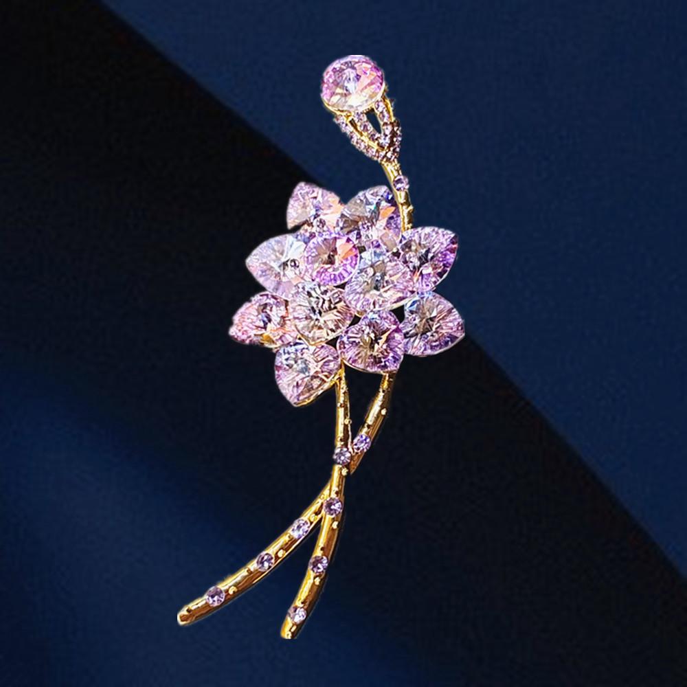 

Винтажная брошь-корсет из хрусталя в виде лотоса - Универсальный роскошный женский аксессуар