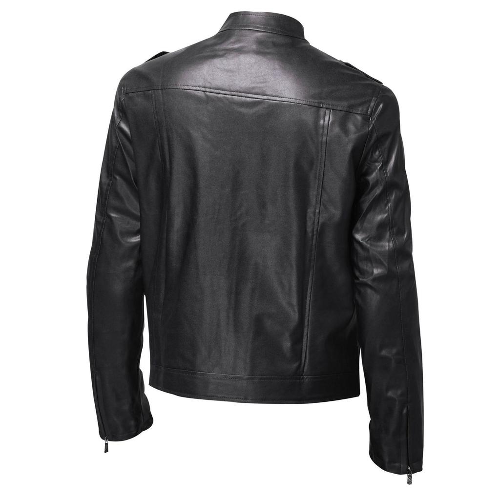Herren Leder Herbst Neue Stehkragen Motorrad Lederjacke Herren Trend Sport Herren Lederjacke
