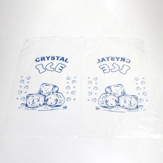 50Pcs/Set Ice Cube Bag Clear PE Adjustable Drawstring Closure Leakproof Heavy Duty Ice Storage Bag Kitchen Supplies