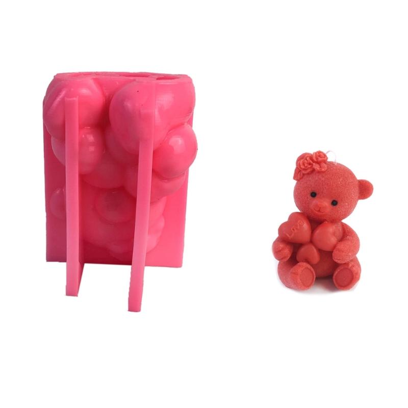 Stampo in silicone a forma di orso Stampo per candele in cera fatto a mano Stampi in resina epossidica resistente Stampi per colata di aromi/aromaterapia