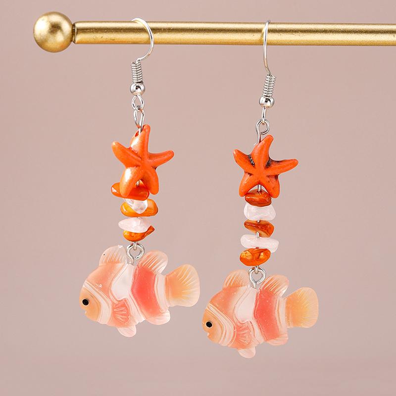 2025 New Clownfish Starfish Pendent Earrings for Women Bohemia Handmade Beads Beach Earrings Delicate Summer Jewelry Gifts