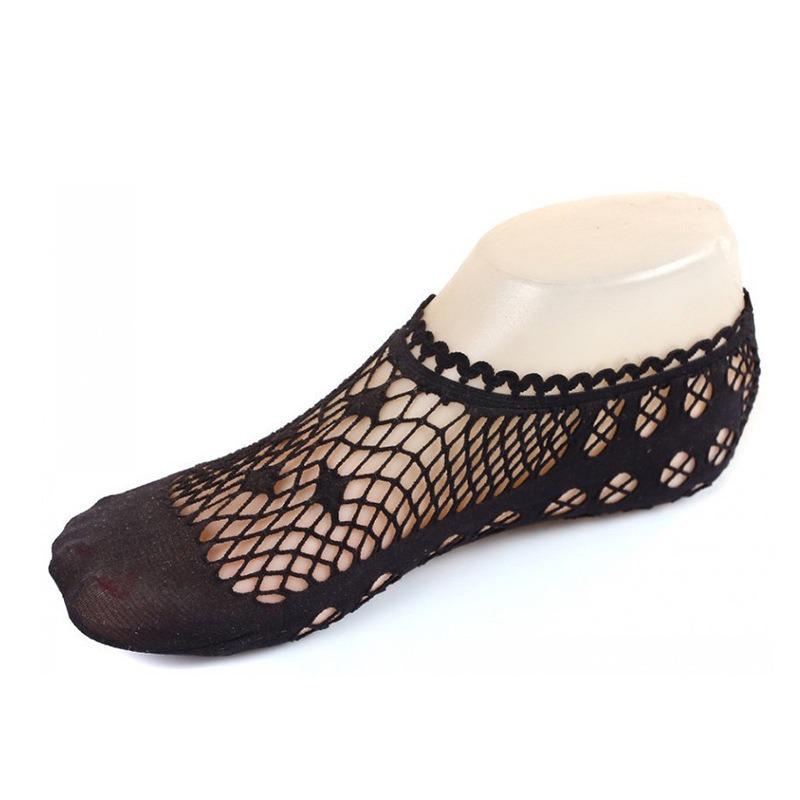

Женские сексуальные черные сетчатые носки-лодочки против запаха, нескользящие - Невидимые летние короткие носки One Size