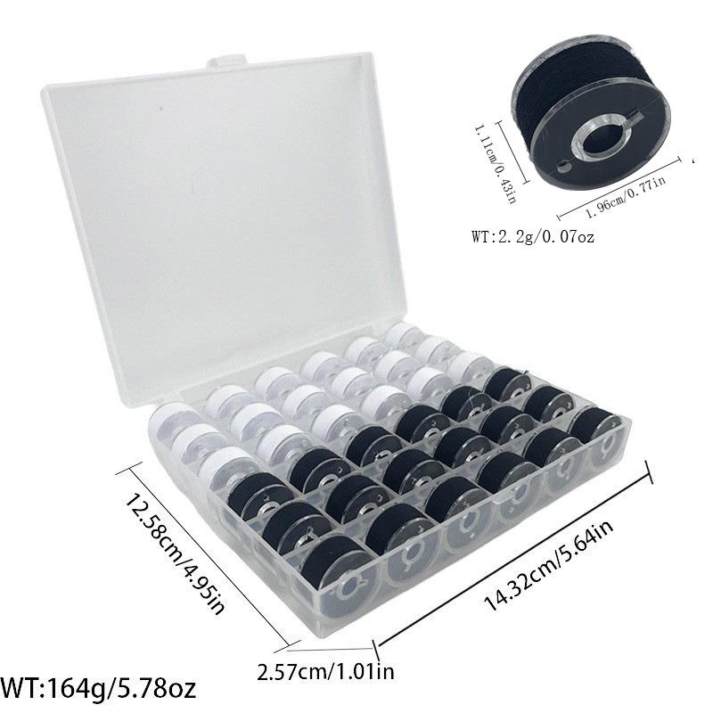 Multi-Specification Household Bobbin Set: Colored Transparent and Metal Bobbins with Thread