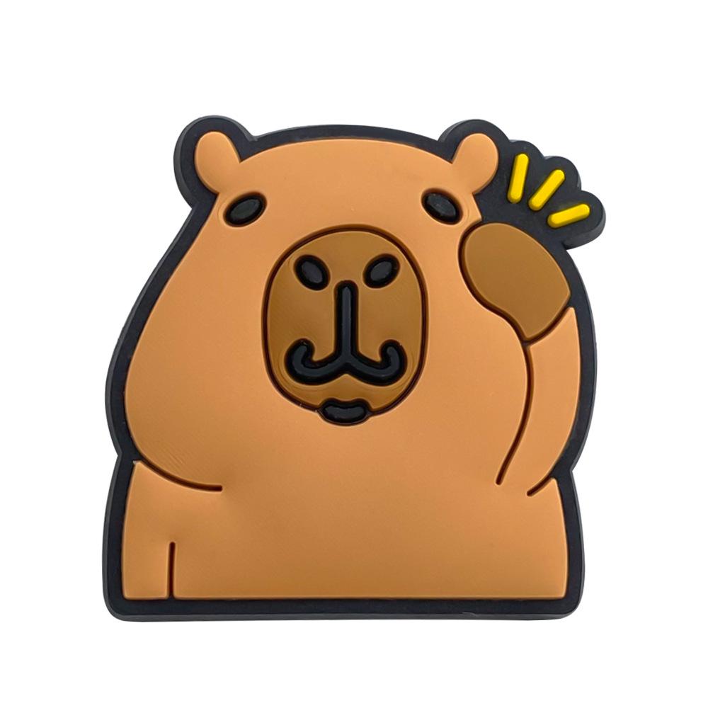 Capybara Pen Clip & Ornament: Card Buckle Decoration with Straw Accessories