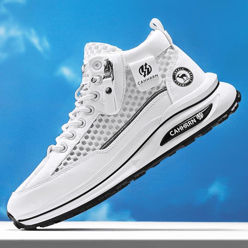 

Высокие сетчатые кроссовки мужские летние 2025 новые мужские туфли на толстой подошве дышащие повседневные модные туфли для подростков и студентов 39