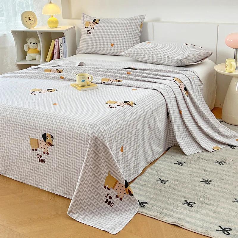 

Class A pure cotton thickened old coarse cloth bed sheet single piece student dormitory single cotton quilt 3pcs 150x230cm 3pcs