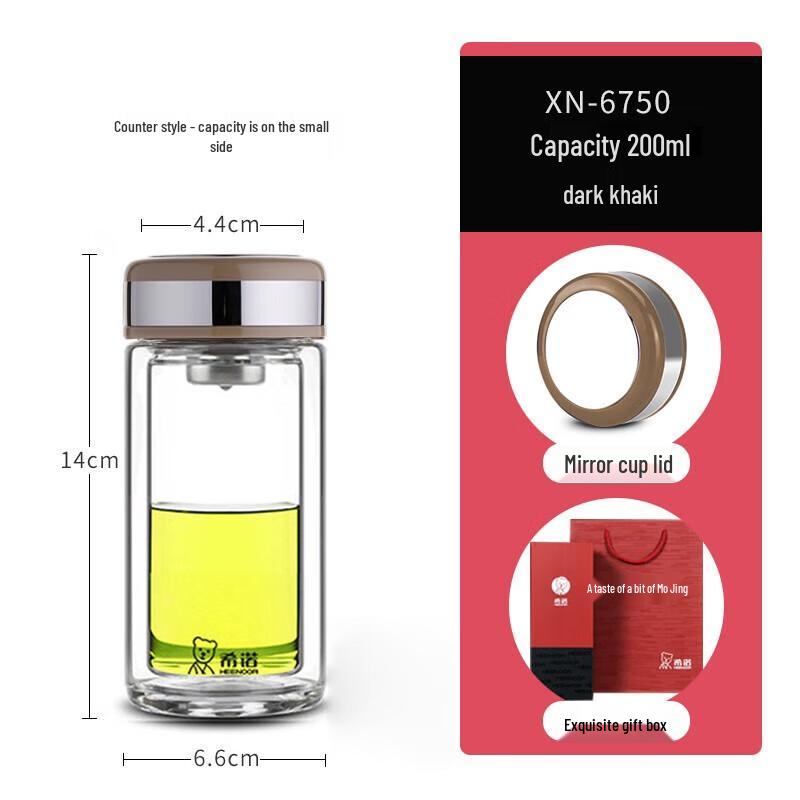 Xinuo Double-Layer Heat-Insulated Glass Mug