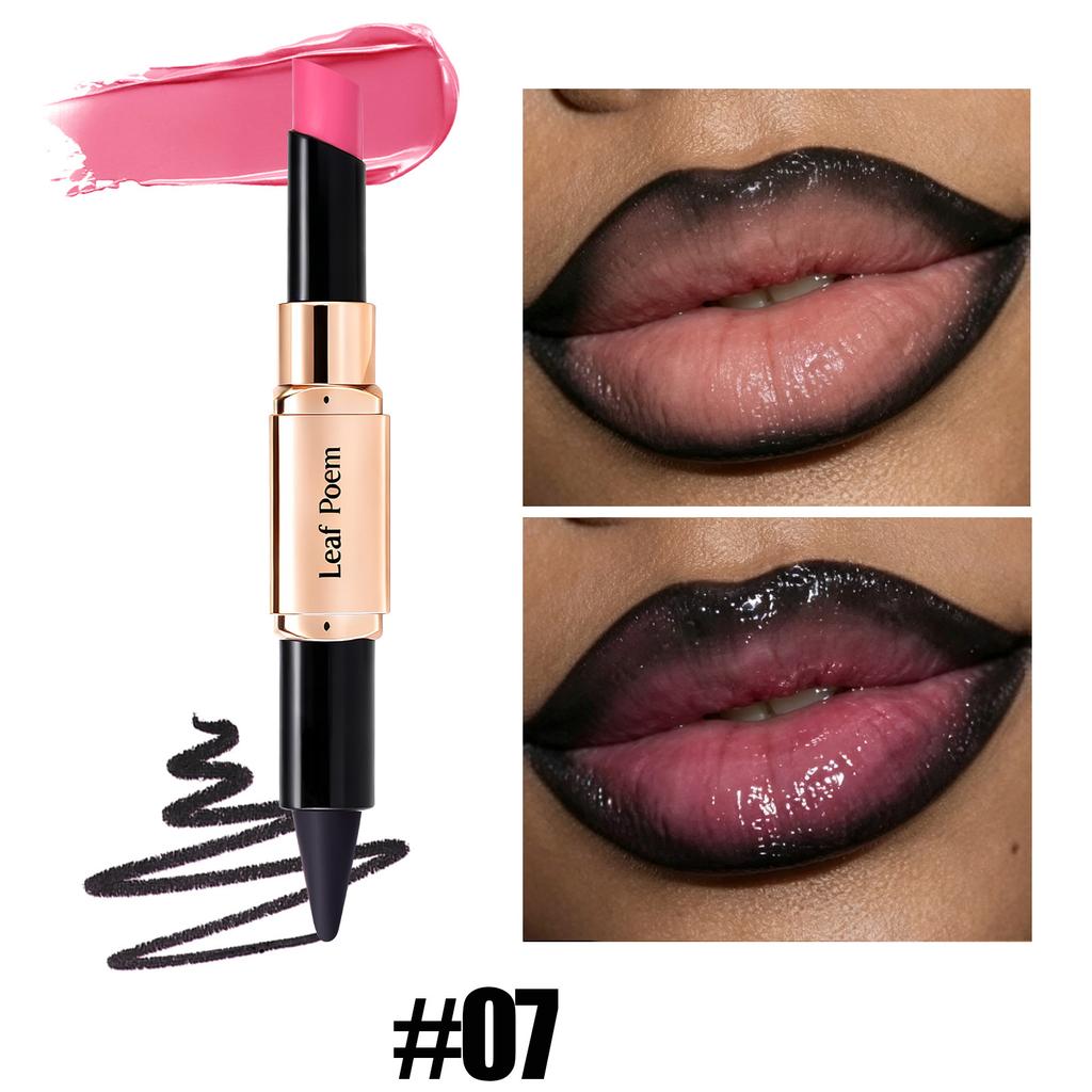 2IN1 Tapered Gradient Lip Liner & Lipstick Pen Long Lasting Waterproof Nude Matte Lip Contour Plumping Lipstick Non Stick Makeup
