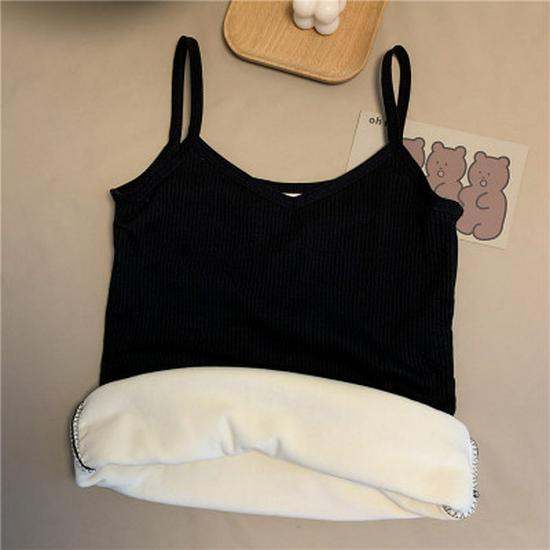 Autumn/Winter Velvet-Lined Thick Ribbed Vest: Warm, Slim-Fit Layered Muscle Tank