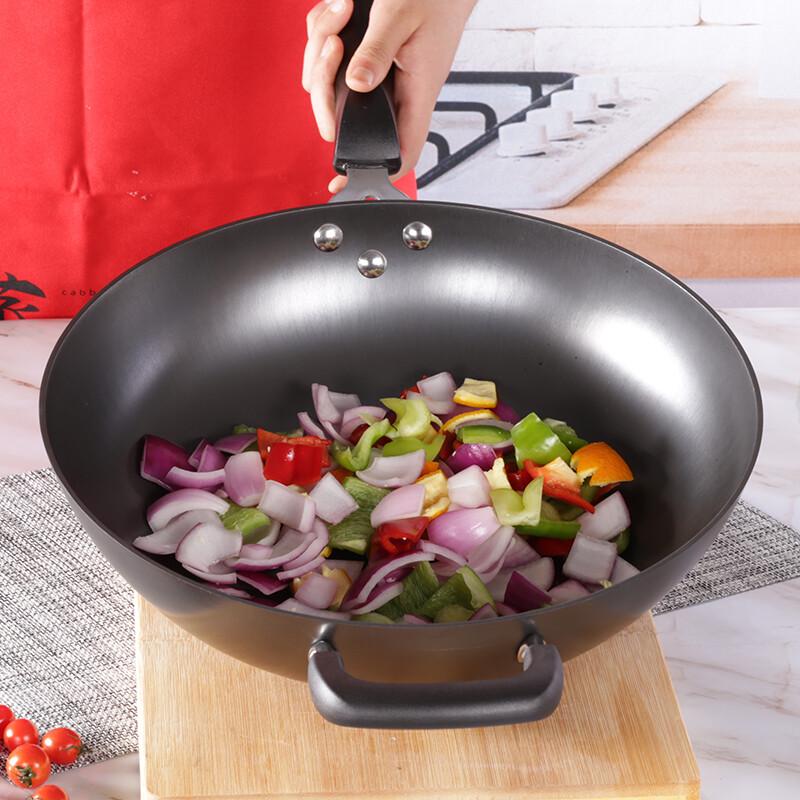 COOKER KING 32cm Cast Iron Chinese Wok
