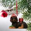Funny Acrylic Dachshund Dog Pendant Cartoon Hangeable Car Rear View Mirror Pendant Craft Dog Christmas Tree Ornament Christmas
