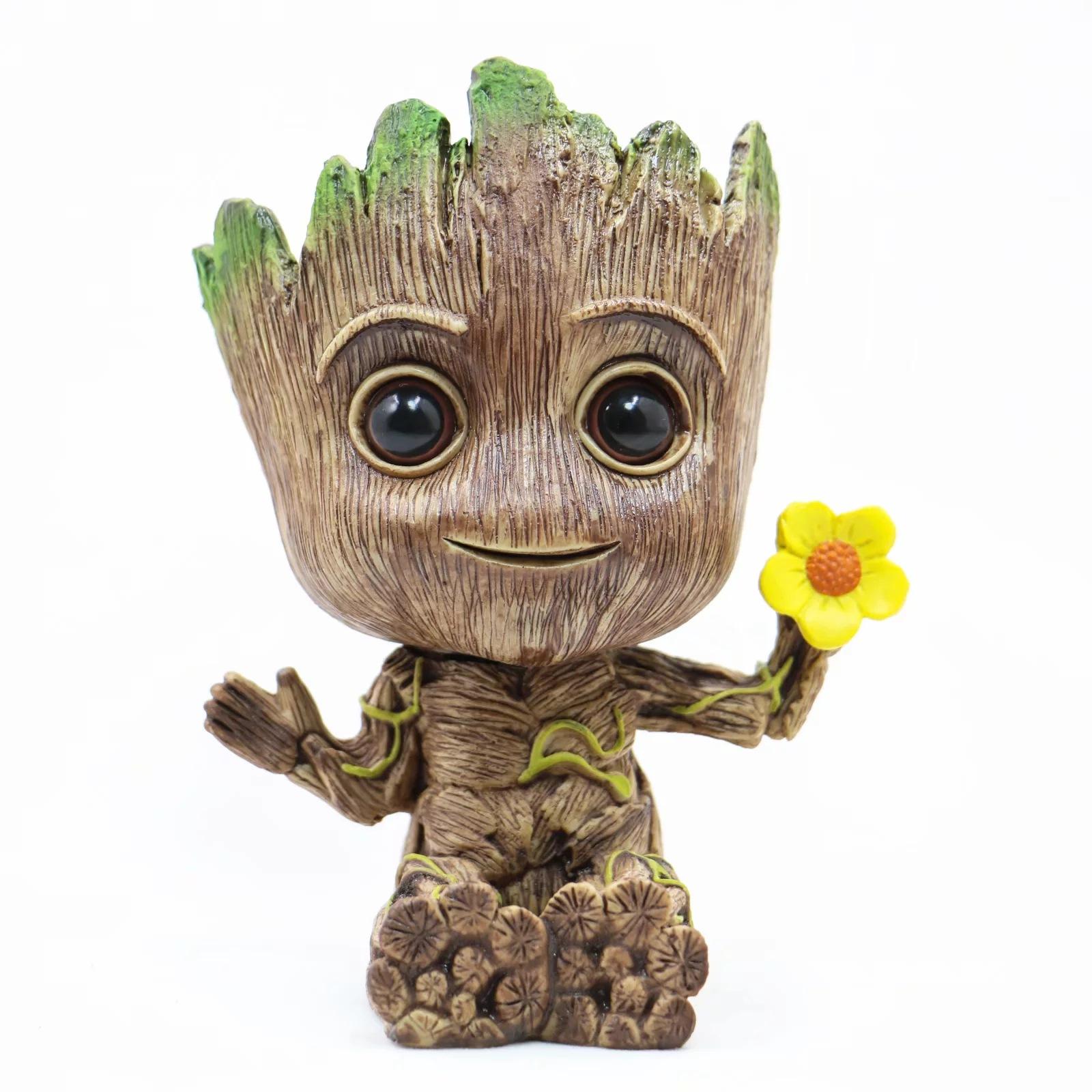 

Small Cute Tree Man Groot Flowerpot Pen Pot Figure Model Toys Christmas Gifts for Kids Office Decoration no box