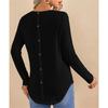 YYFS Women's Fashion Casual Spring Autumn Solid Color Print Long Sleeve O-Neck Blouses & Shirts