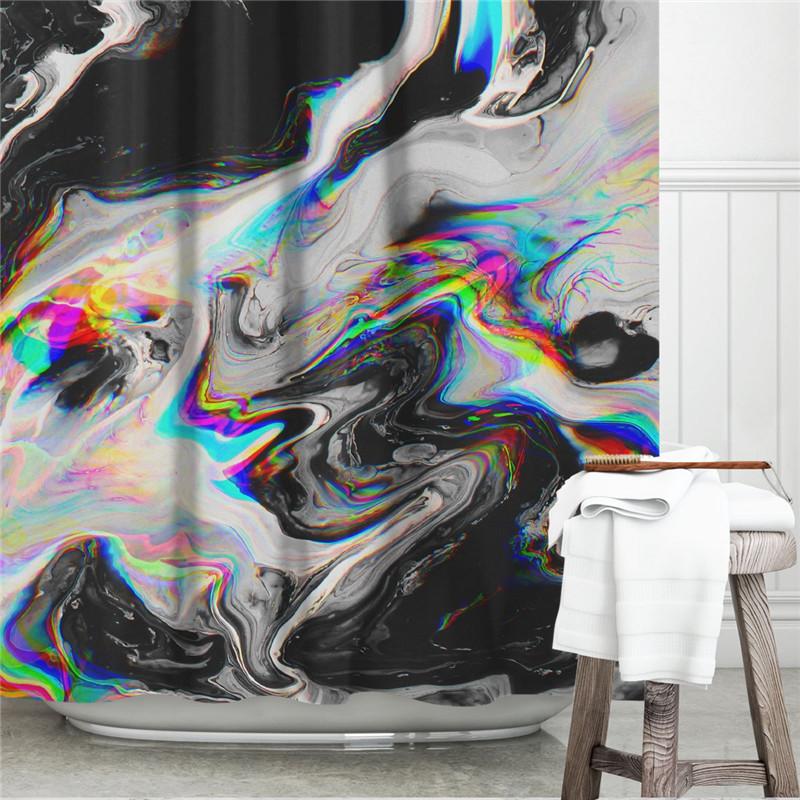 3D Grey Geometric Stone Shower Curtains Fabric Waterproof Bathroom Curtain Renew Home Hotel Decorative Curtains Blackout Screen