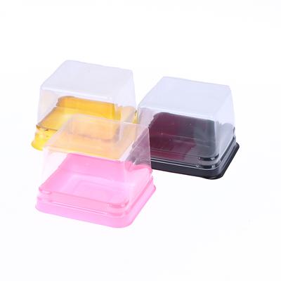 10/50 Adet Plastik Kare Ay Kek Kutuları Yumurta Sarısı Puf Kapları Paketleme Kutuları