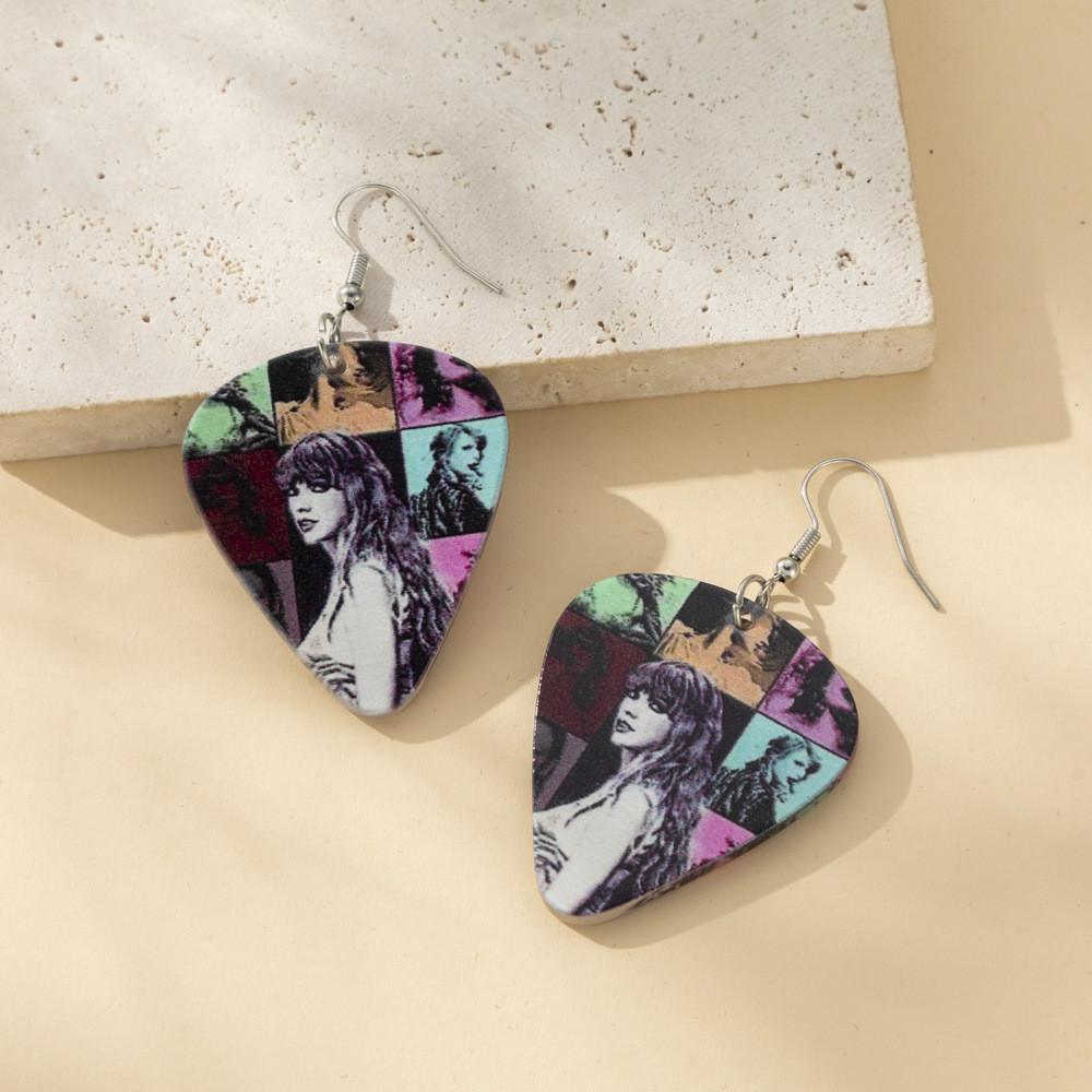 Trendy Geometric Acrylic Hoop Earrings For Women Heart Shape Ts Album Inspired