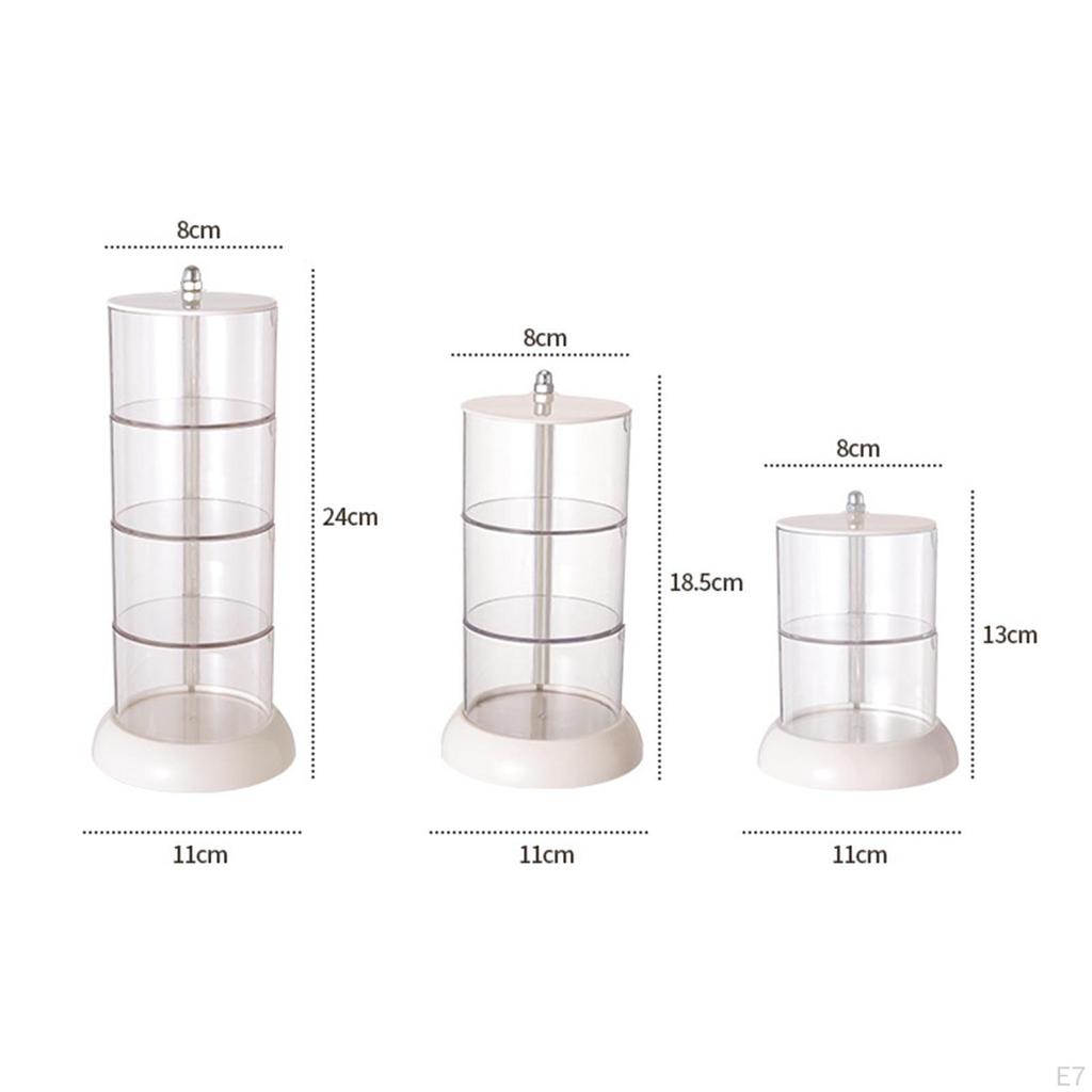 Degree Rotation Round Pads Organizer Container for Puff