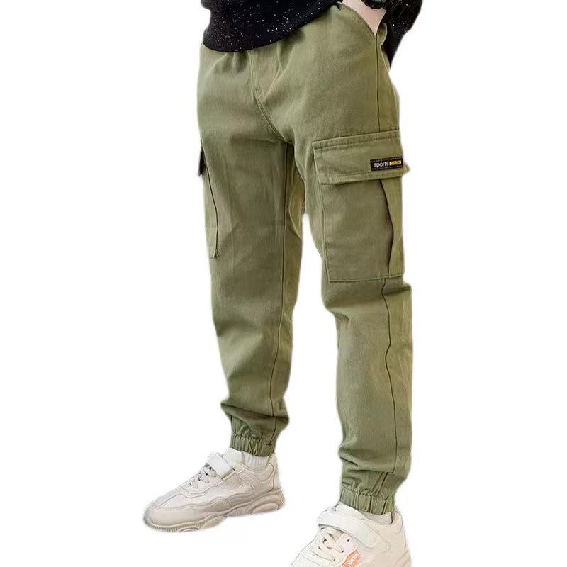 2025 Boys' Casual Spring/Autumn Workwear Pants – Trendy Long Style for Older Kids