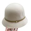 Simple Hepburn style woolen top hat women's autumn and winter French elegant retro classic washbasin hat