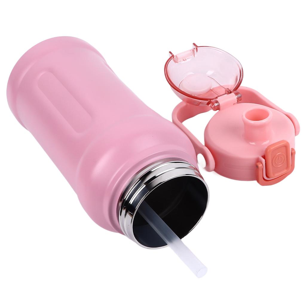1100ML Vacuum Cup Stainless Steel Insulated Water Bottle Sports Water Bottle with Straw Light Pink