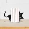 Decorative Cat Bookend Black Cat Book Organizer Animal Ornament Decoration Figurine for Kids Room Shelves Table Home Living Room
