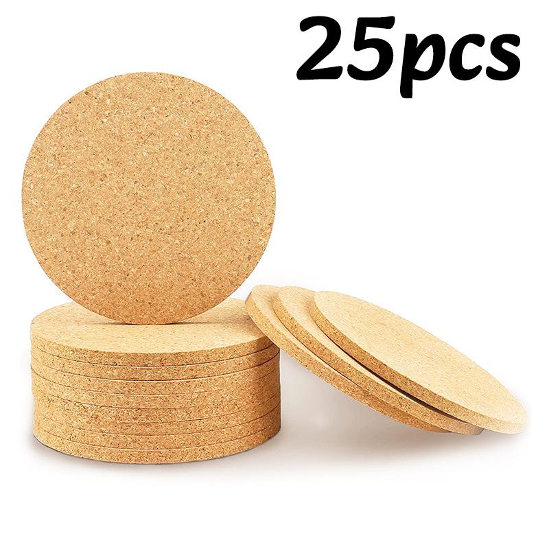 1-11pc Cup Mat Natural Round Wooden Pad Heat Resistant Non-slip Round Coaster Wine Glass Coasters Home Table DIY Decoration