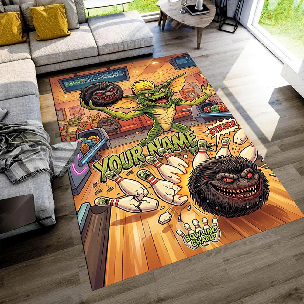 Gremlins Customize Your Name Area Rug Suitable for Hallway Dormitory Playrooms Balcony Antislip Carpet Decorate Offices Wedding Party Gift