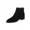 Pointed short boots women's new simple temperament sheepskin medium heel fashion boots ankle boots
