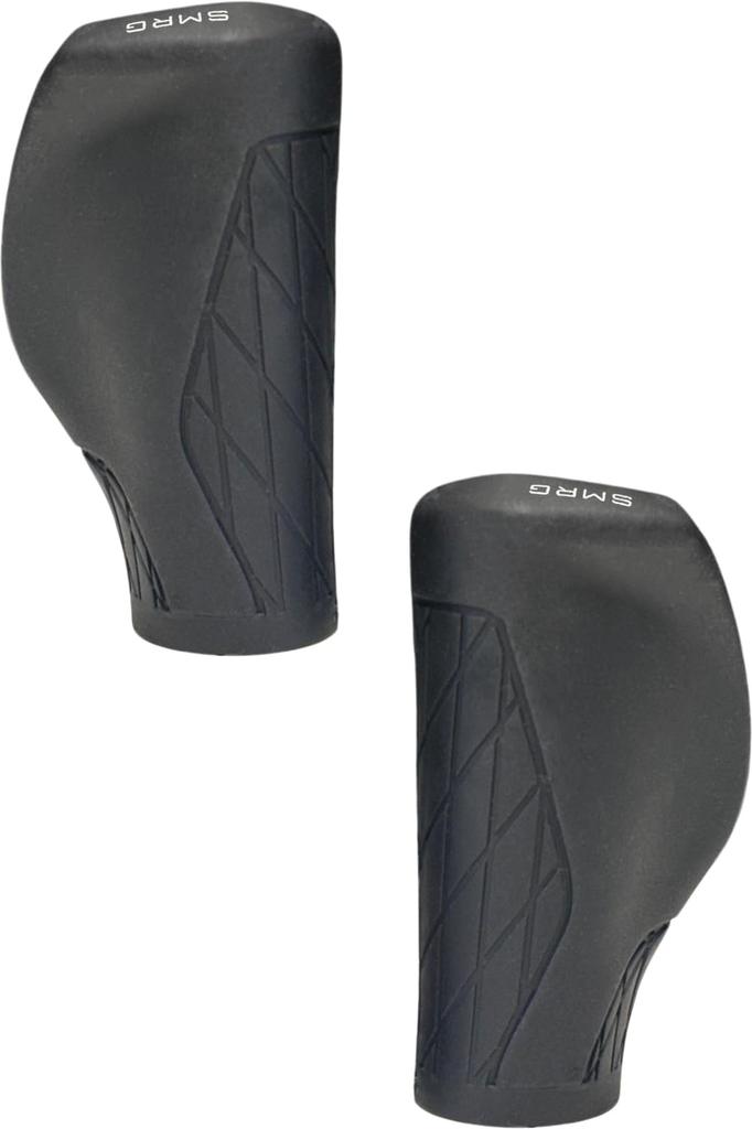 [Made In Taiwan] SMRG Bicycle Grips, Ergo Grips for Cross Bikes and MTB, with Stainless Steel Bolts SR-GP (Black, Short X Short (95 X 95mm))