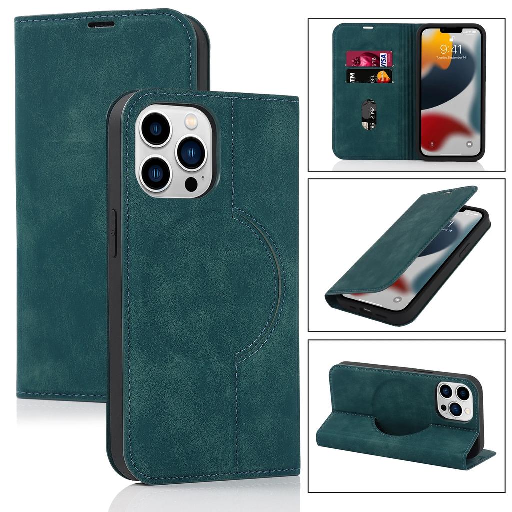 Magnetic Leather Wallet Phone Cover for IPhone 16 Pro Max 14 Plus 13 15 12 for Magsafe Wireless Charging Stand Card Solt Case